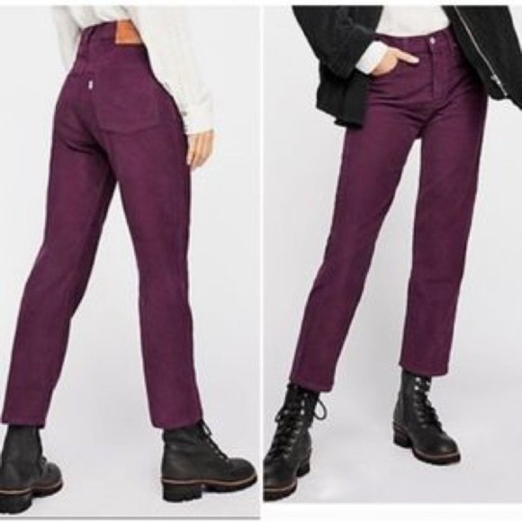 Levi's Denim - Levi’s Burgundy Boyfriend Corduroy Jeans Size 27 Stretch